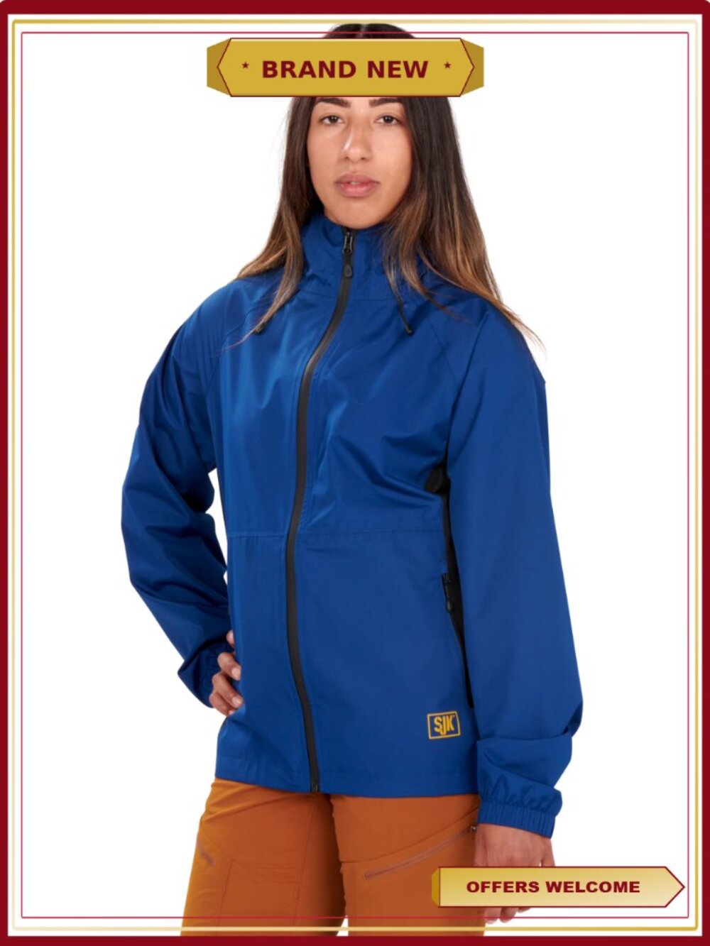 Women's Lightweight Water Resistant Rain Jacket with Adjustable Hood